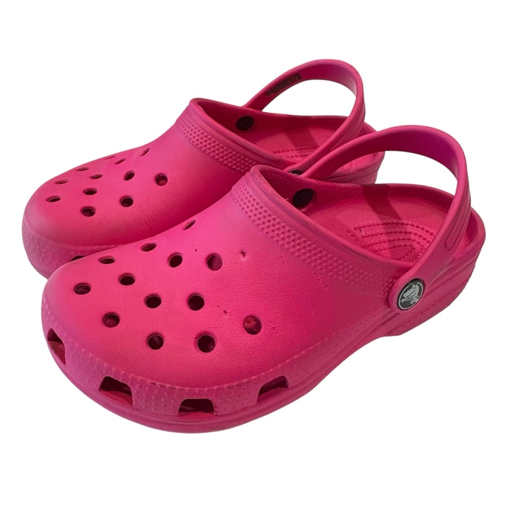 Crocs J3 Clogs Classic Slip On Sandals Summer Water Shoes Kids Size 3 Pink